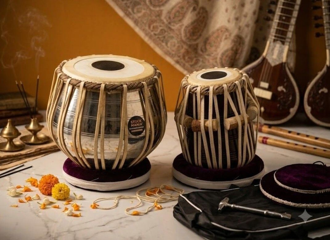 maga mart MM181 Professional Quality Steel Body Tabla Ring Pad +Hammer Free Cover Bag Tabla-picture-10