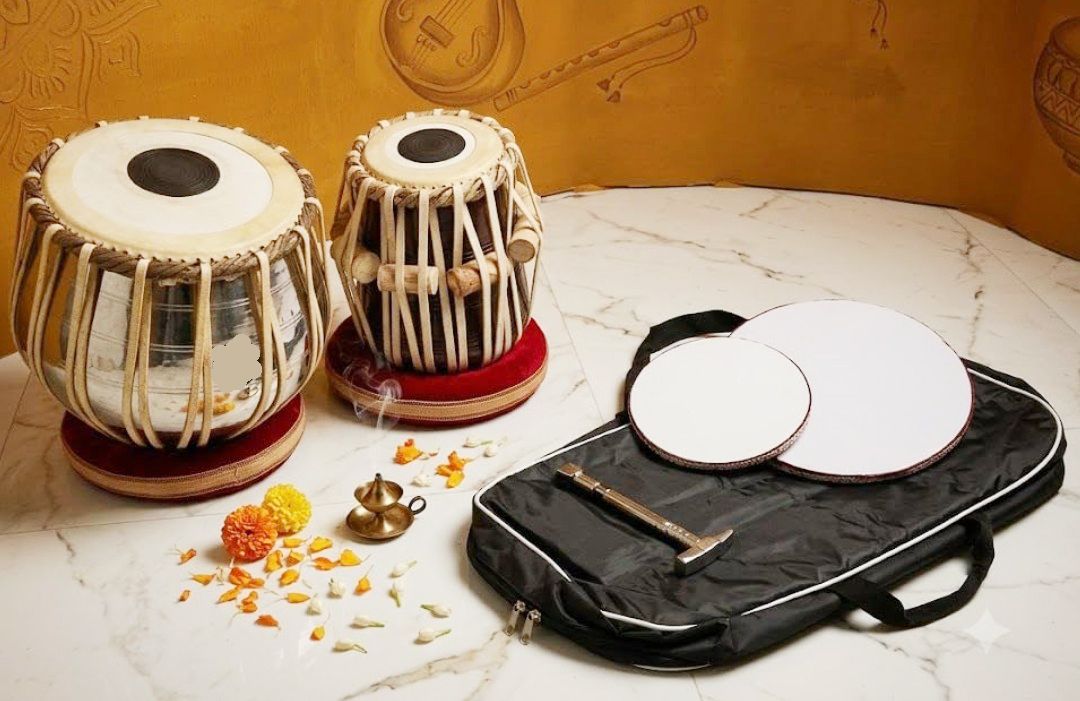 khalsa musical KM204 Iron Bayan Sheesham Dayan + Hammer Ring Pad+ Tabla Bag Tabla-picture-7