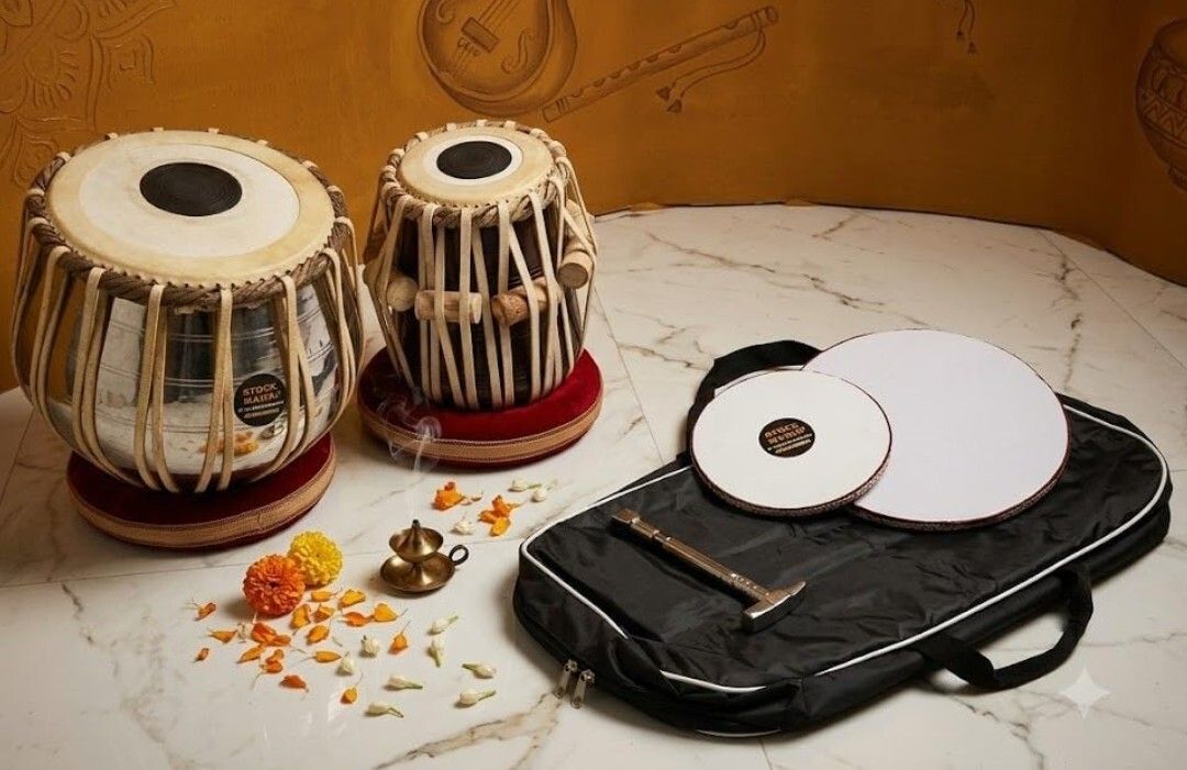 maga mart MM184 Professional Quality Steel Body Tabla Ring Pad +Hammer Free Cover Bag Tabla-picture-12