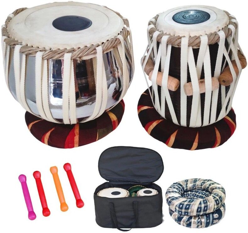 khalsa musical KM169 Iron Bayan Sheesham Dayan + Hammer Ring Pad+ Tabla Bag Tabla-picture-34
