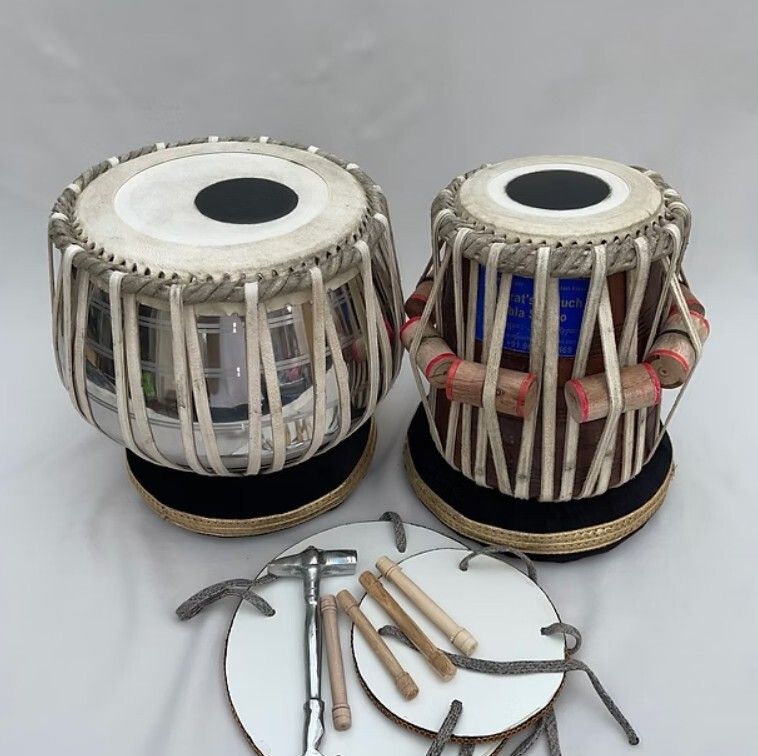 Classical Student Handmade Tabla Set + Ring Pad +Hammer Tabla-image-35
