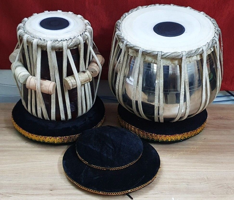 khalsa musical KM058 Iron Bayan Sheesham Dayan + Hammer Ring Pad+ Tabla Bag Tabla-picture-35