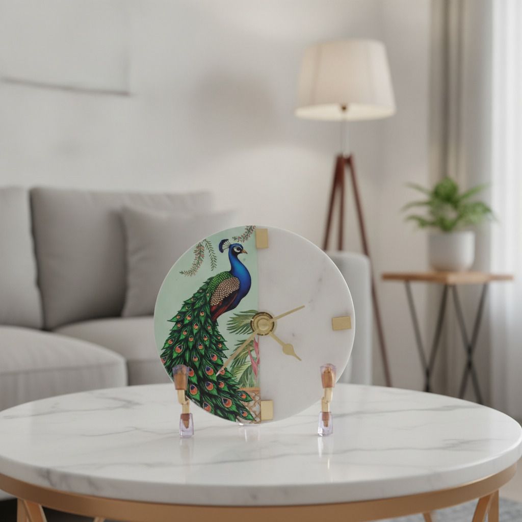 homearte Analog Peacock Round Clock-picture-6
