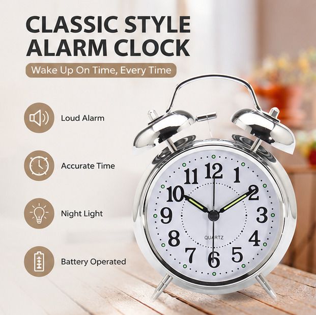 Analog Silver Clock-image-0