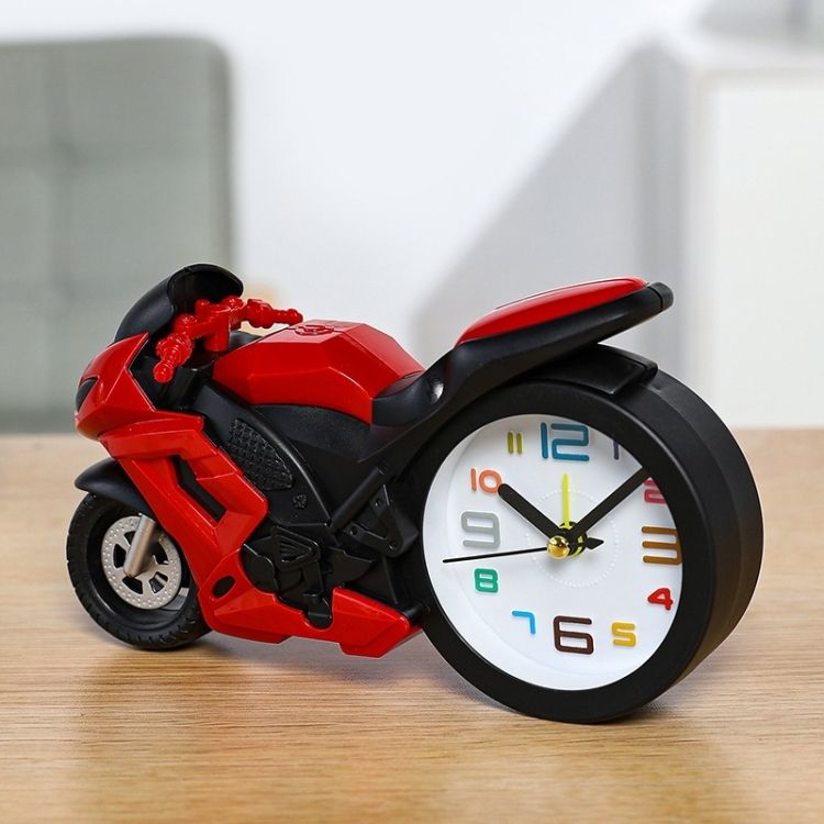 Analog Red, Motorcycle Shape Clock for Home Office Decorative Bike Design Alarm Clock-image-48