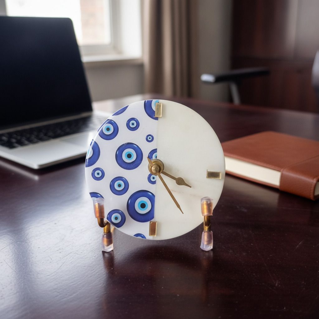 homearte Analog EvilEye Round Clock-picture-37