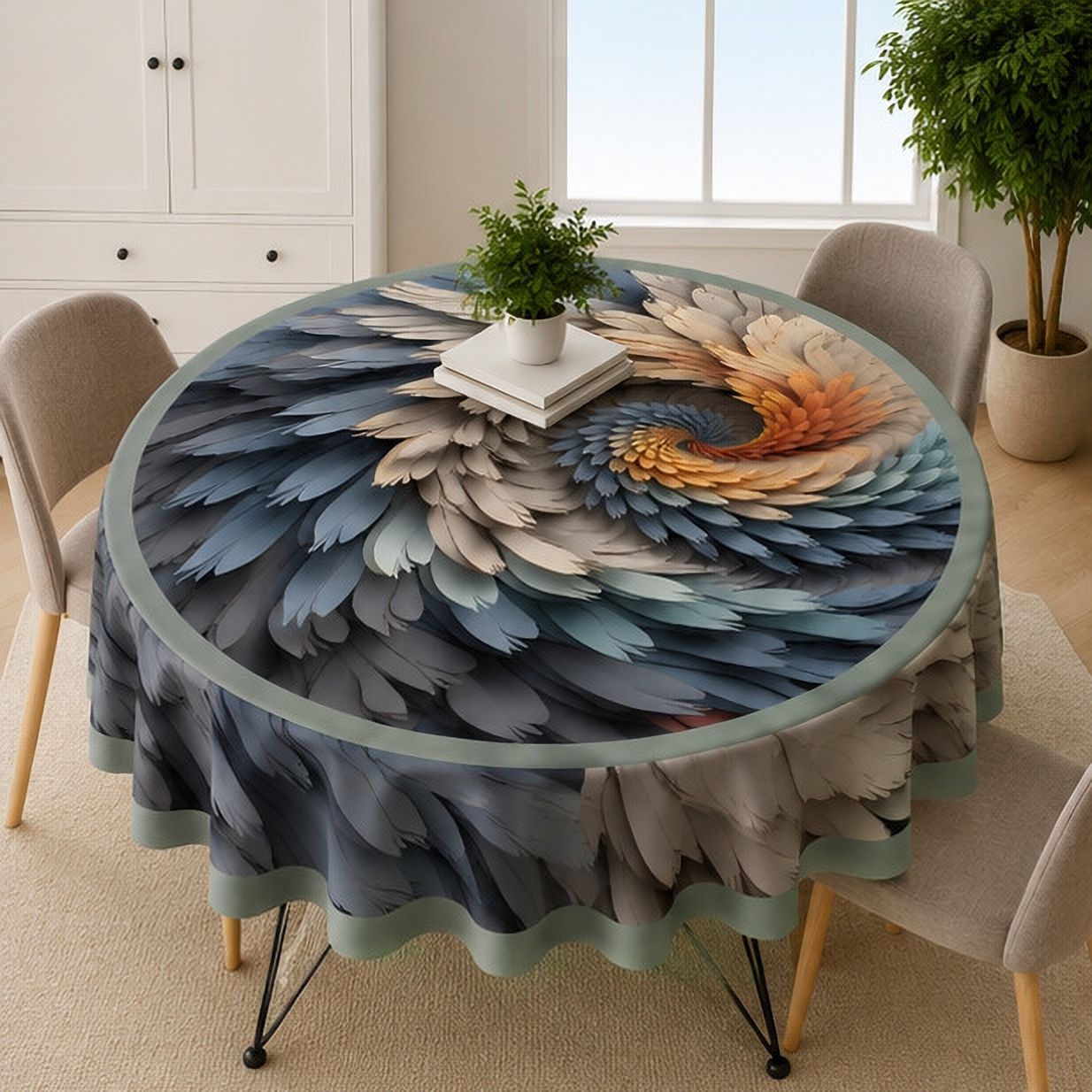 flipkart smartbuy Velvet 6 Seater Printed Table Cover-picture-31