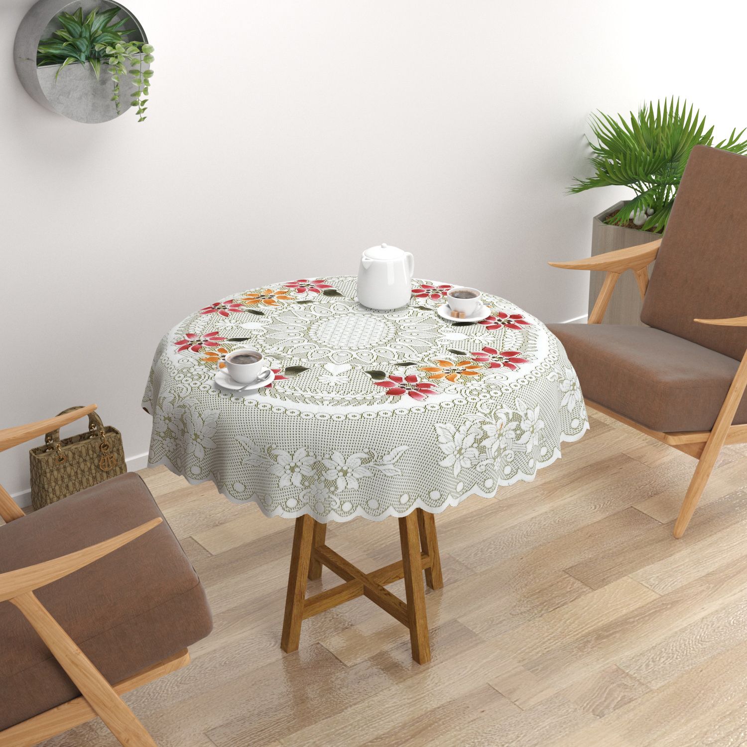 wisehome Cotton 2 Seater Floral Table Cover-picture-21