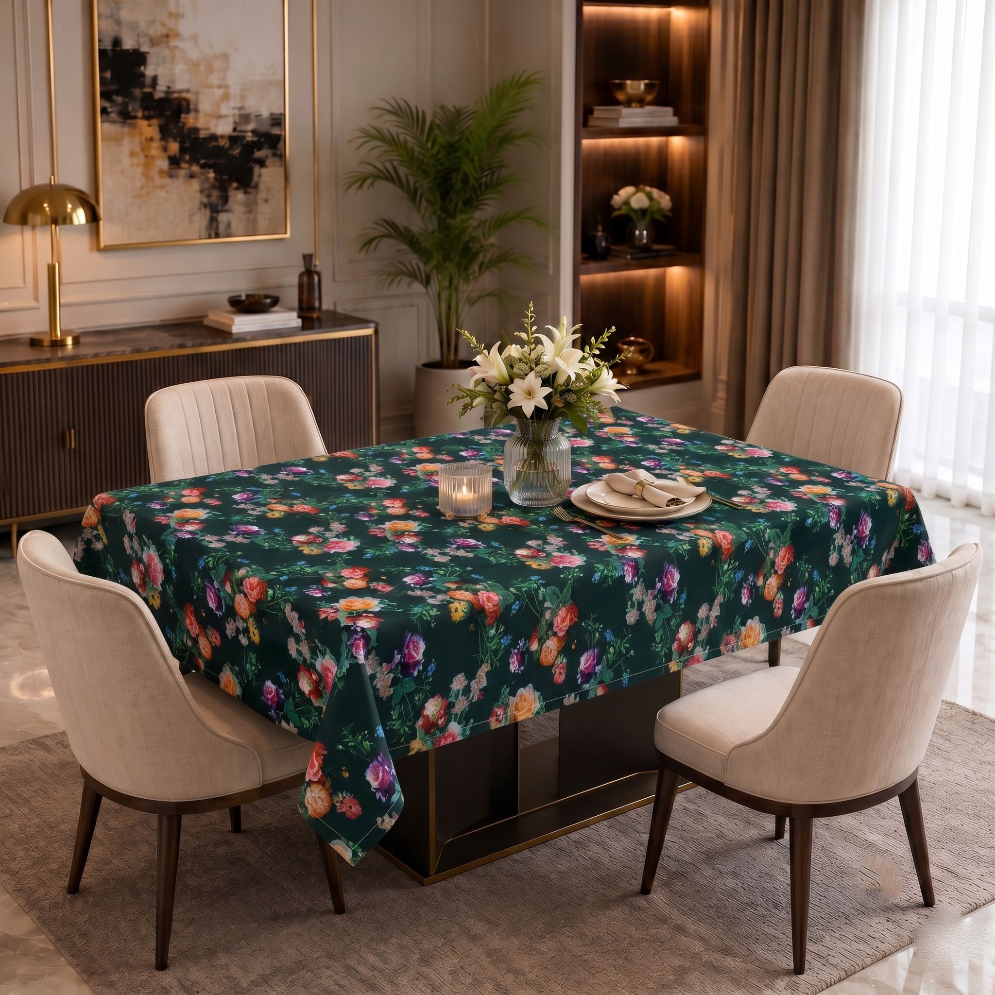 hovenza PVC 4 Seater Floral Table Cover-picture-11