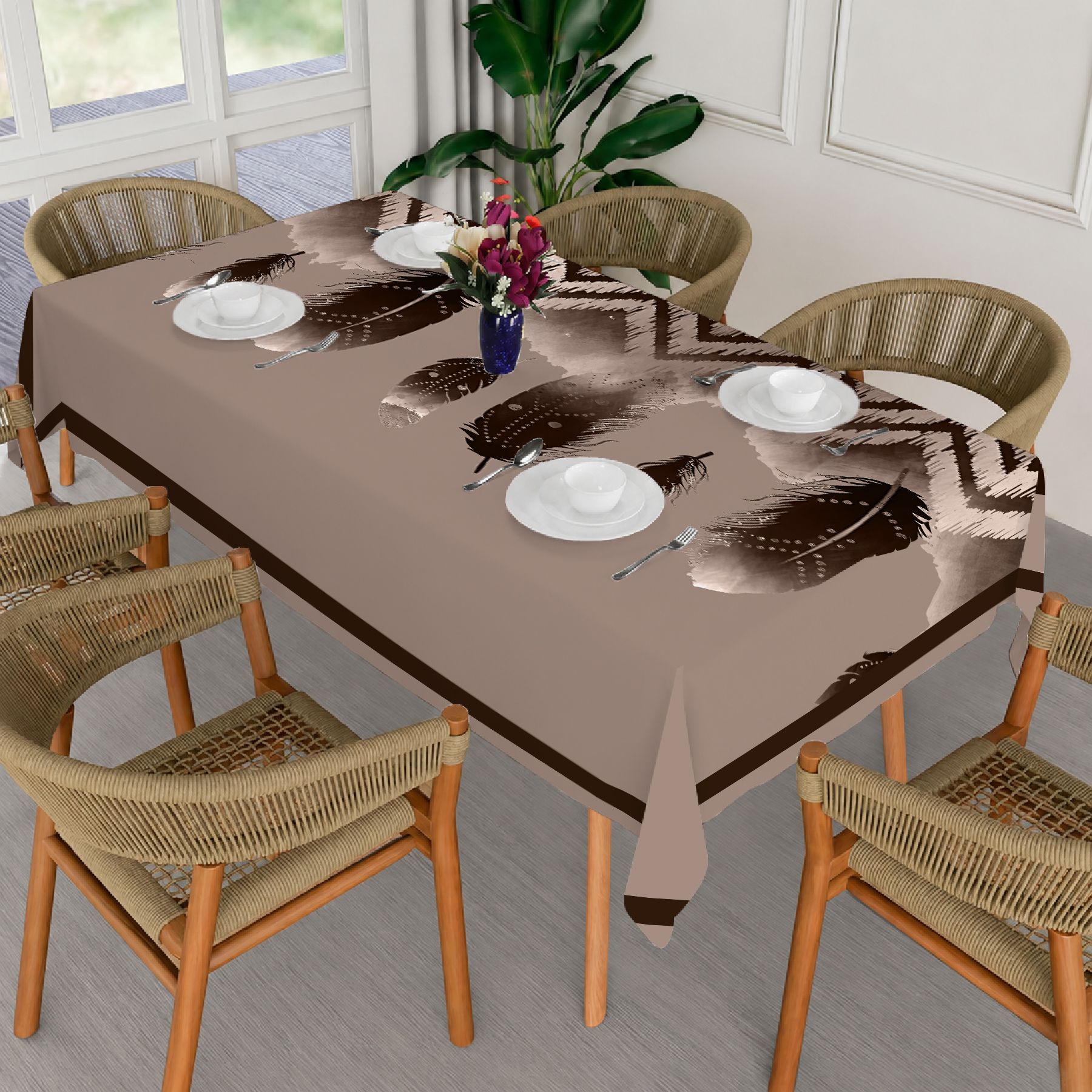 ivaza Velvet 6 Seater Printed Table Cover-picture-6