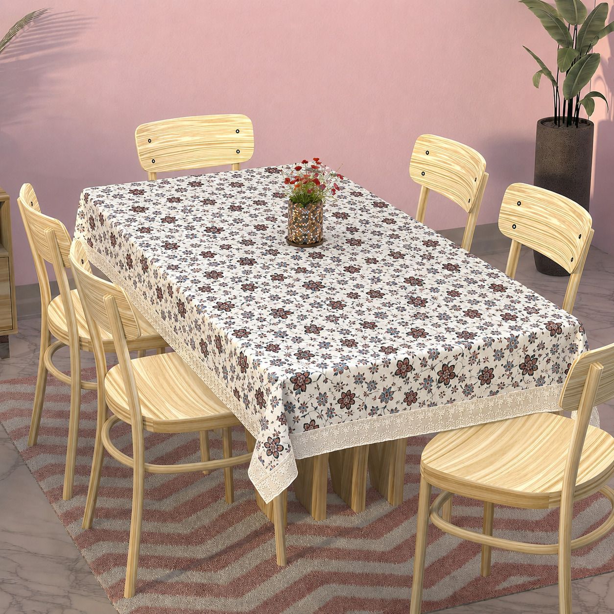 agroha PVC 6 Seater Floral Table Cover-picture-18