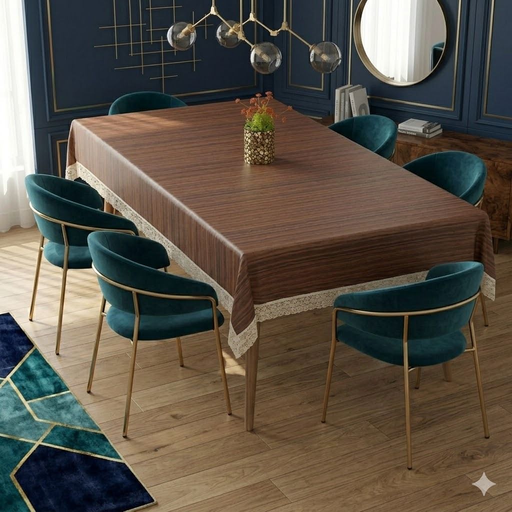 wani Polyester 4 Seater Striped Table Cover-picture-11
