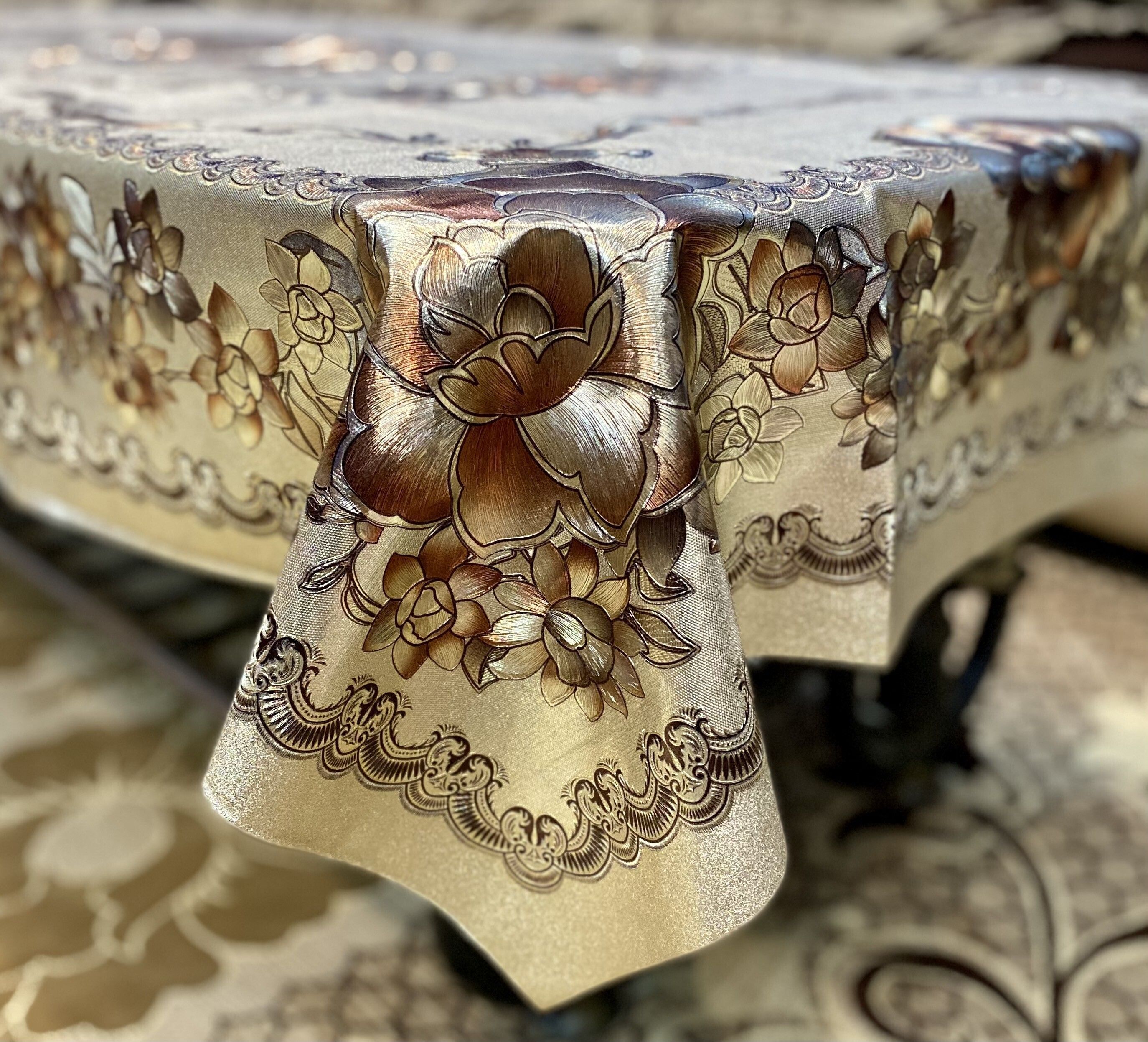 jainco decor Floral 4 Seater Table Cover-picture-18