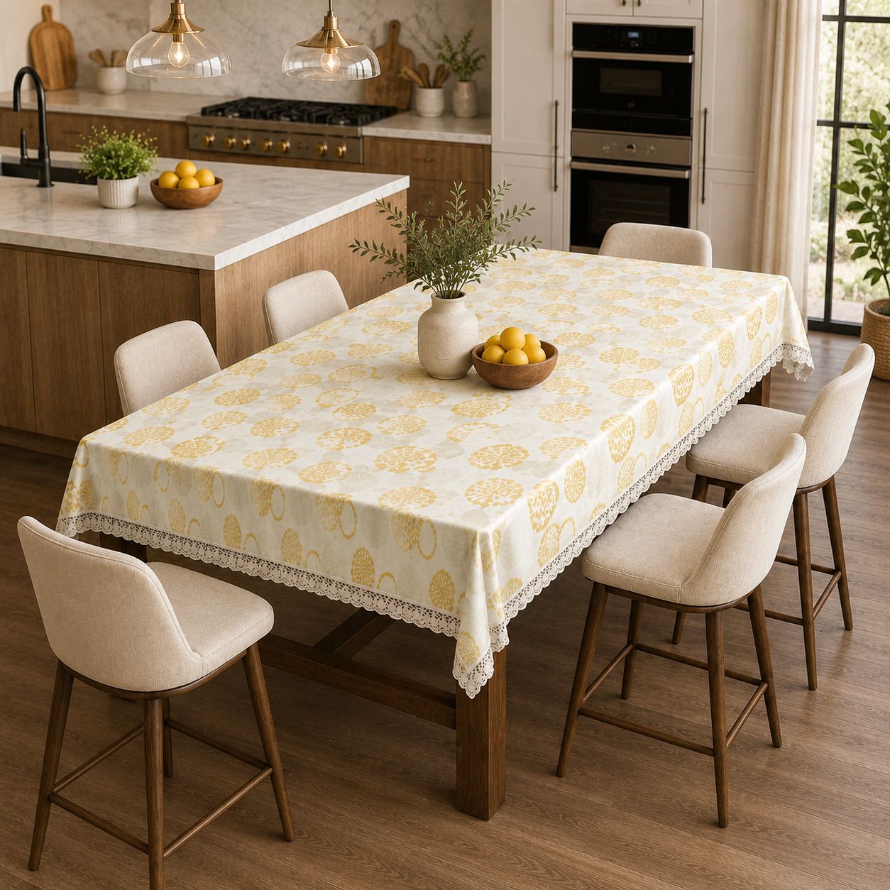 wani PVC, Plastic 6 Seater Floral Table Cover-picture-26