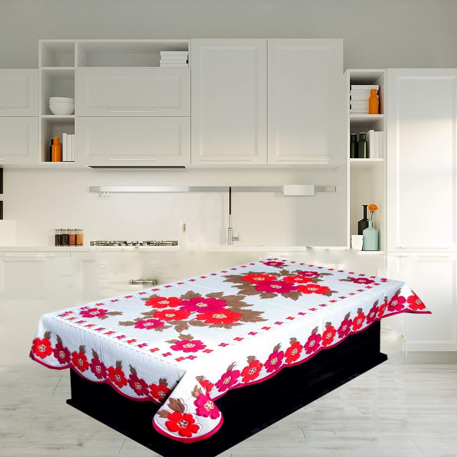 easttardomm Cotton 4 Seater Floral Table Cover-picture-29