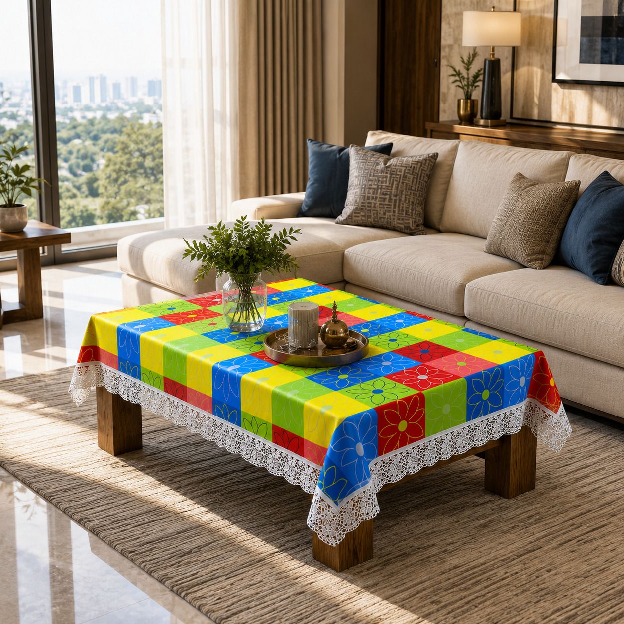 wani Plastic, PVC 4 Seater Floral Table Cover-picture-31