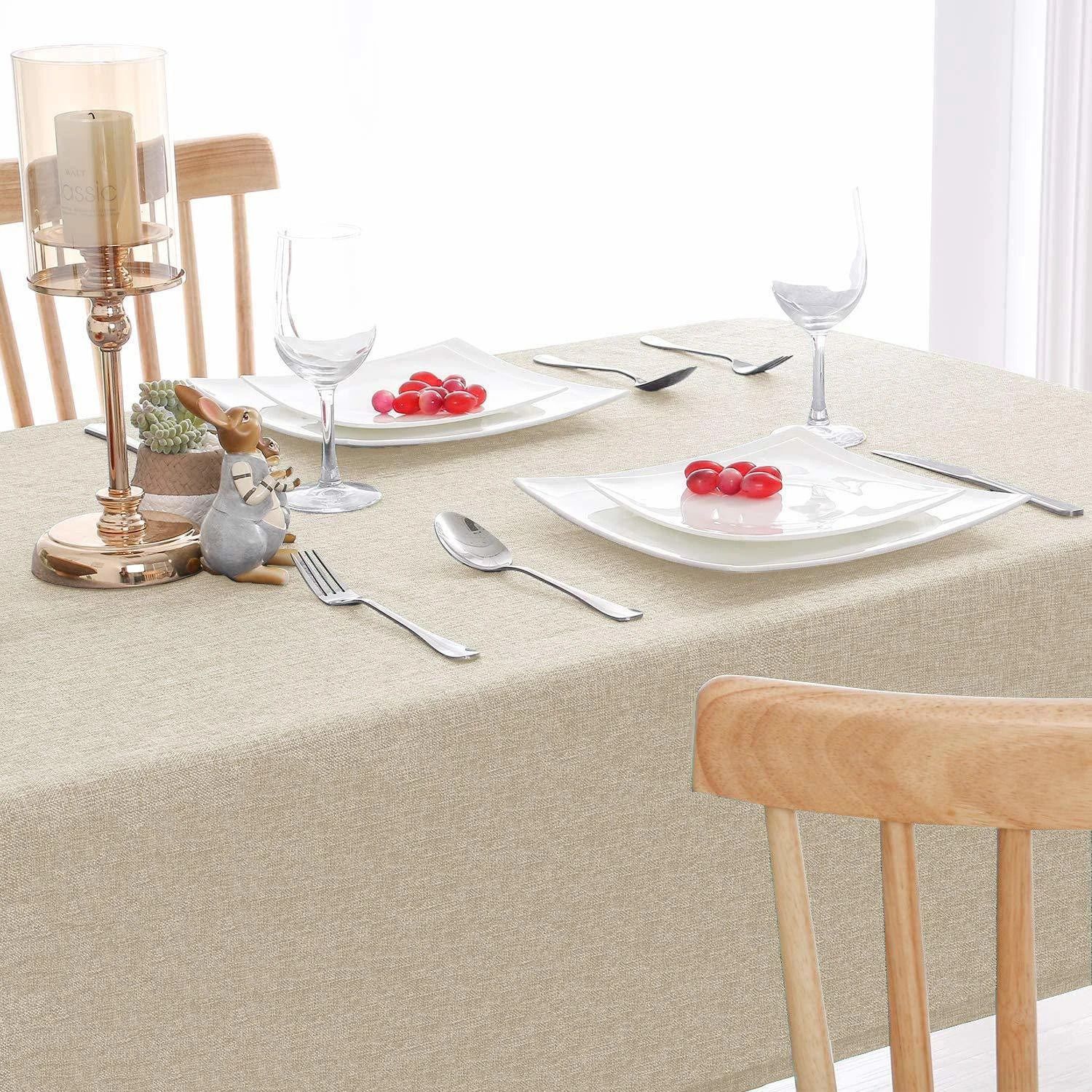 casanest Polyester, Cotton 6 Seater Solid Table Cover-picture-26