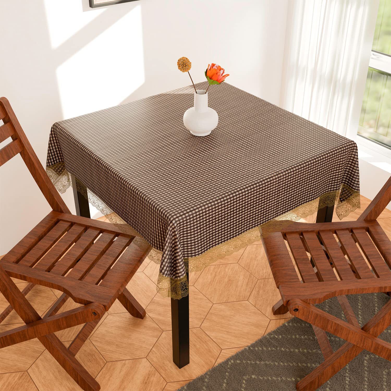 PVC 4 Seater Checkered Table Cover-image-16