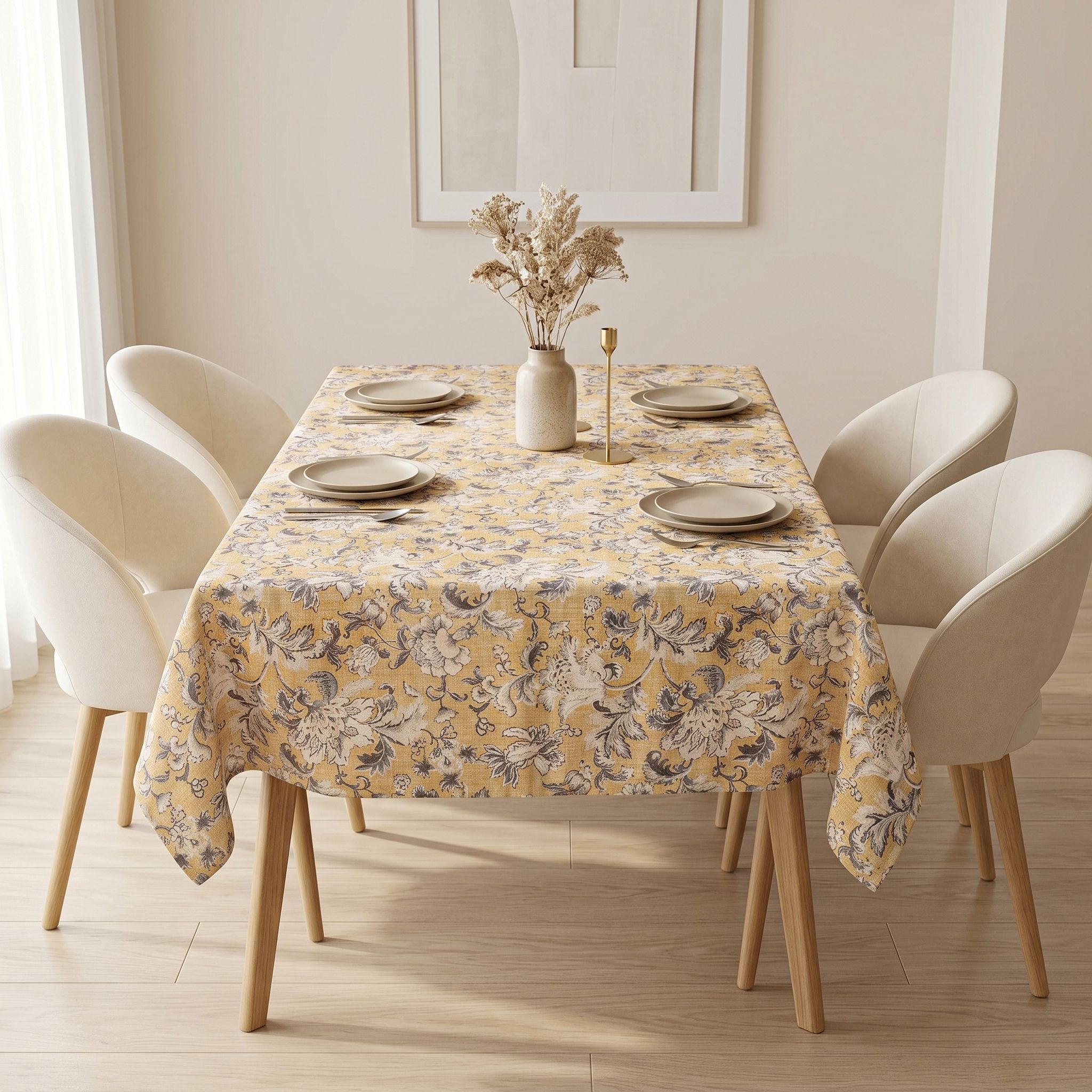 rhome Polyester 4 Seater Floral Table Cover-picture-12