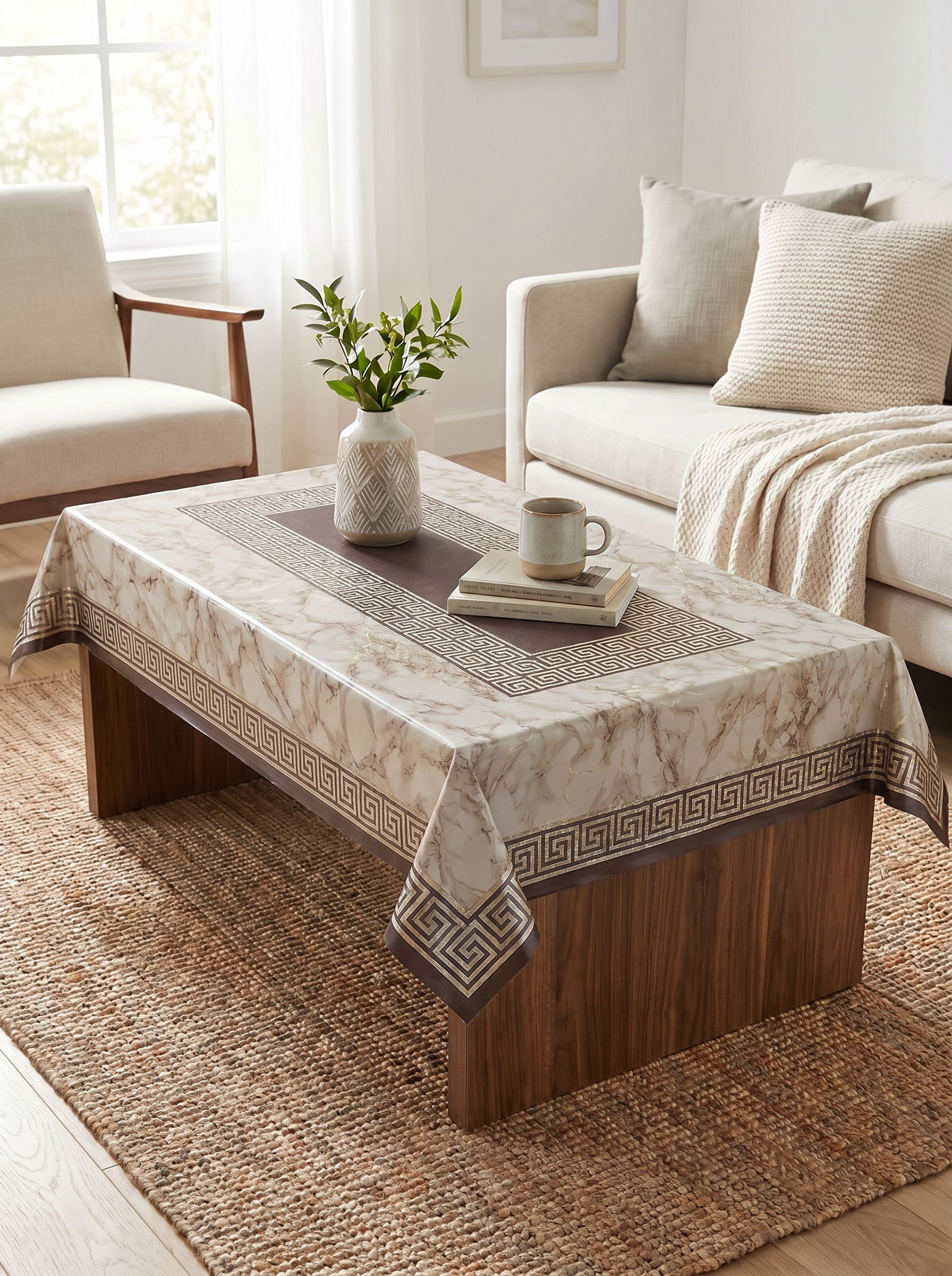 dakshya industries PVC 4 Seater Checkered Table Cover-picture-37