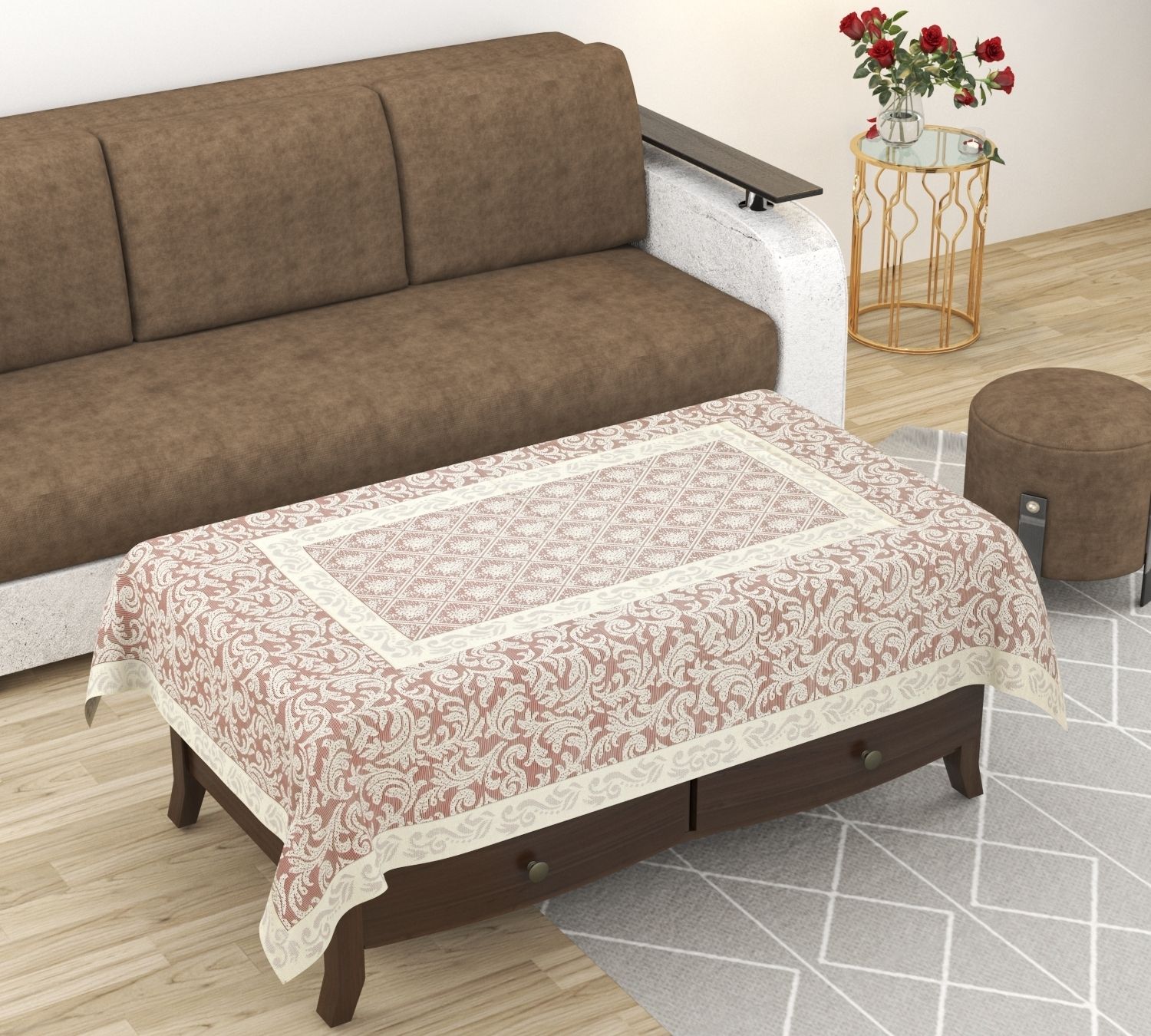 wisehome Cotton 4 Seater Floral Table Cover-picture-17