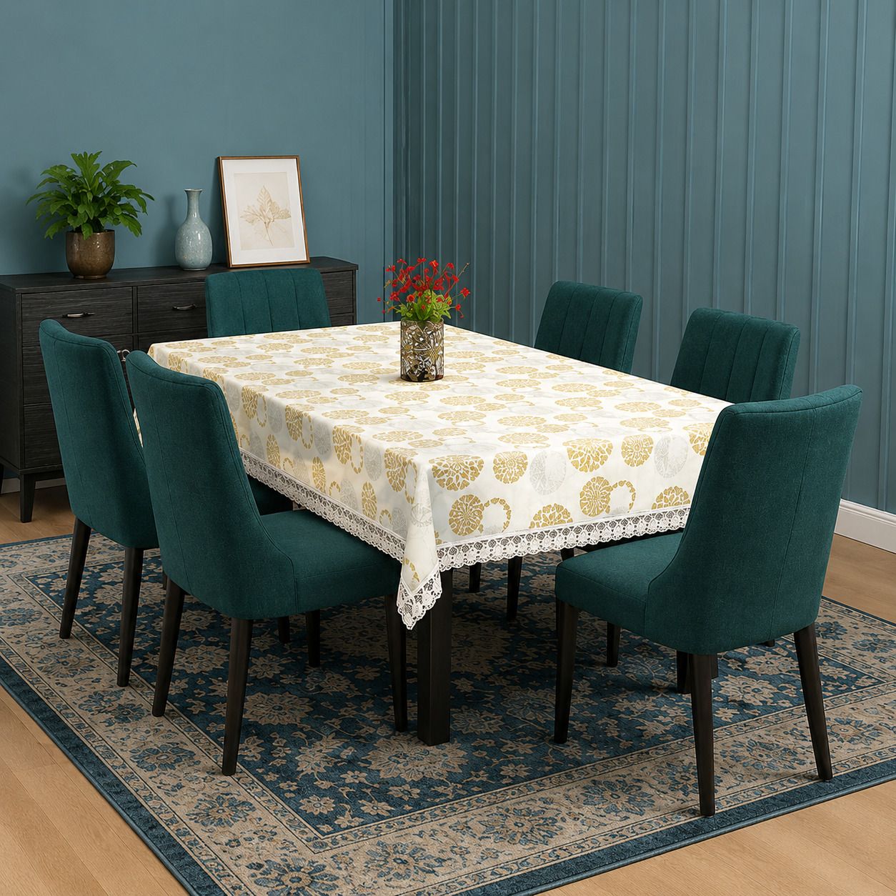 wani PVC, Plastic 6 Seater Floral Table Cover-picture-24