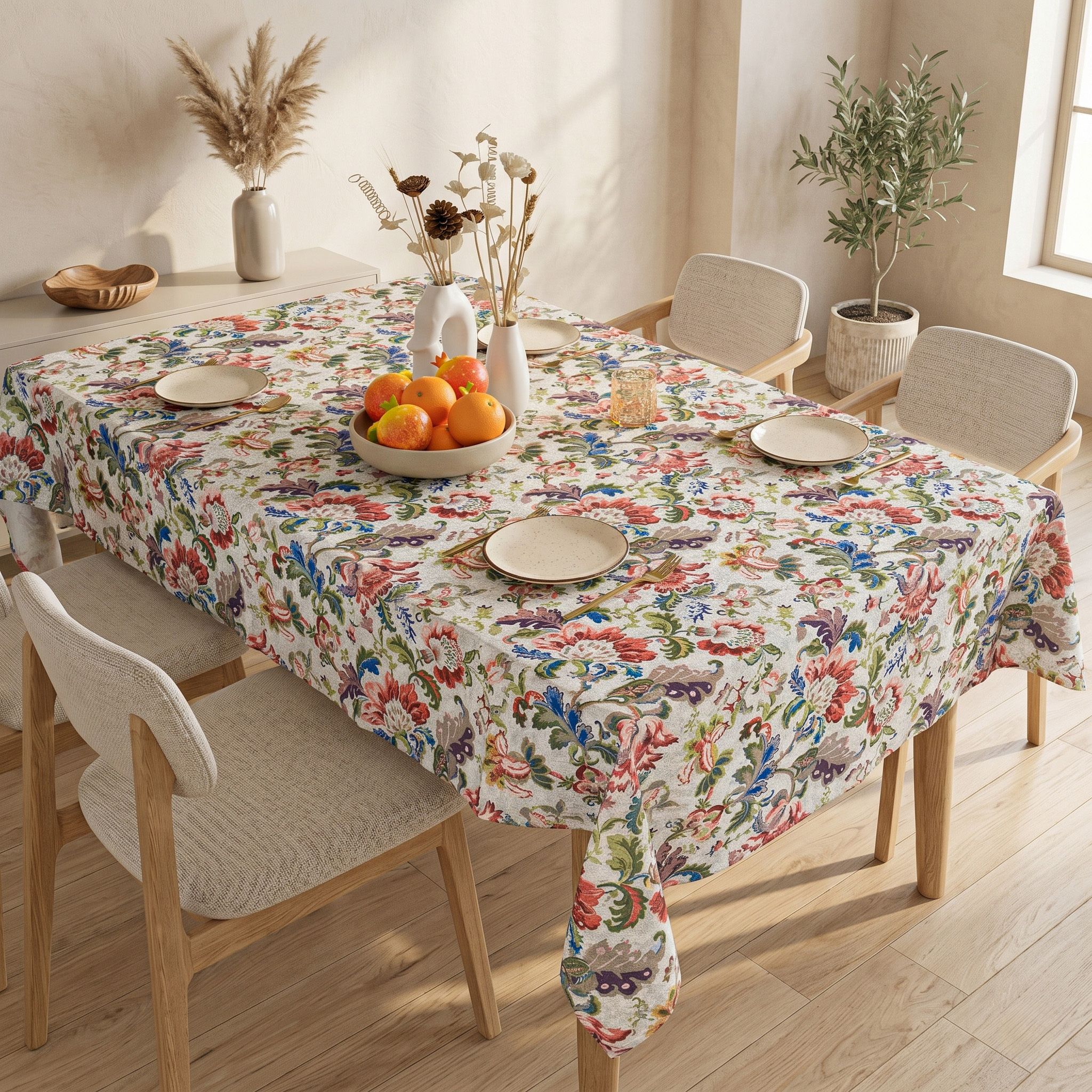 rhome Polyester 4 Seater Floral Table Cover-picture-37