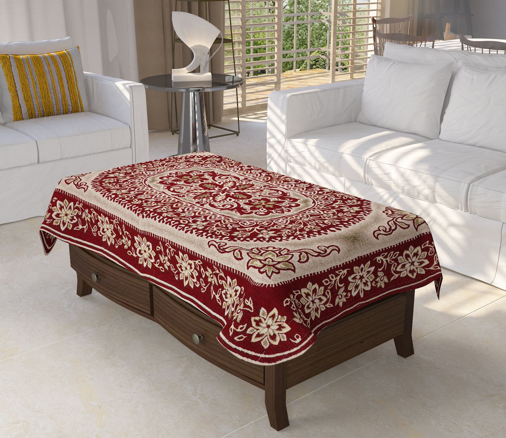 tijane Velvet 4 Seater Floral Table Cover-picture-24
