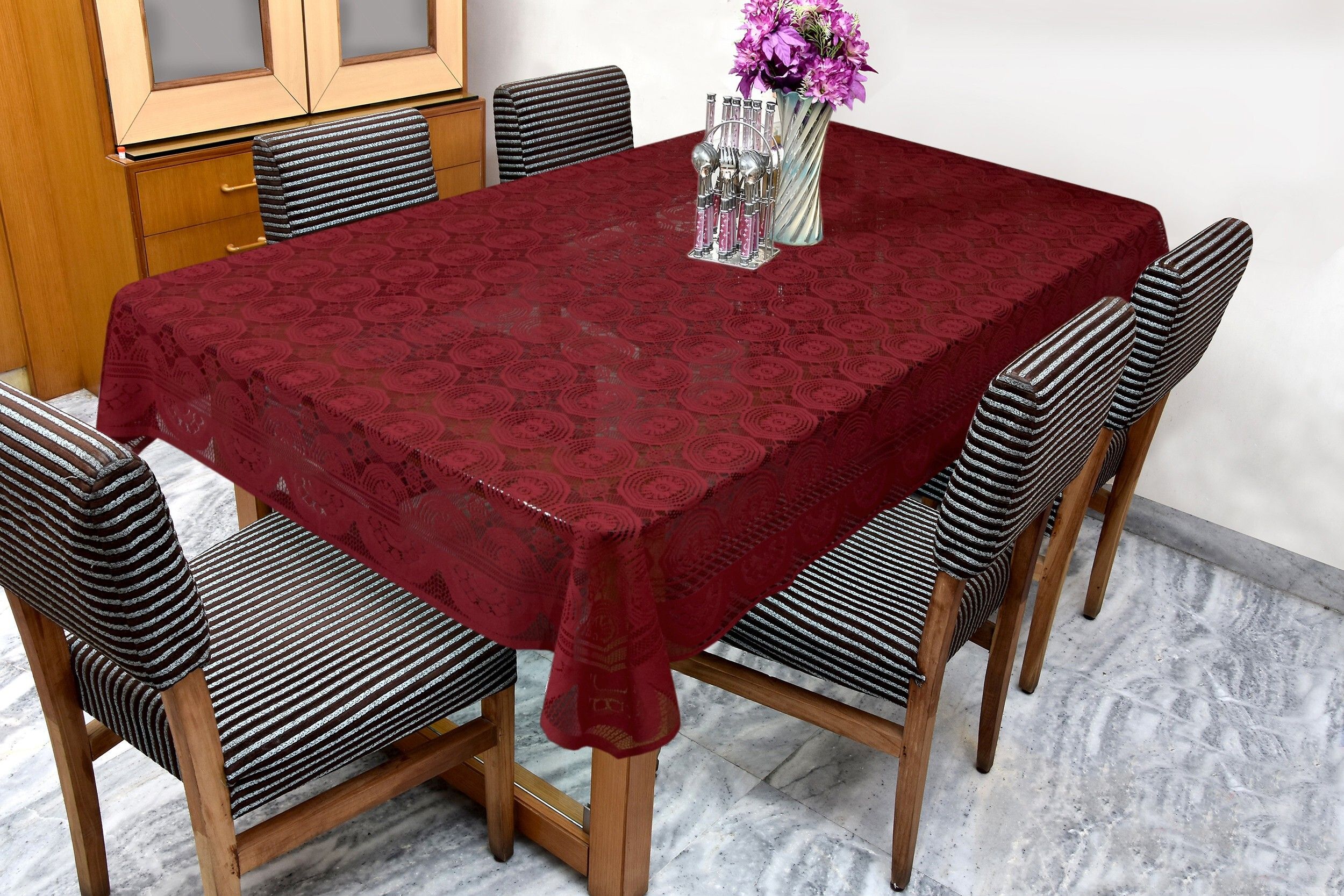 gaurang Self Design 6 Seater Table Cover-picture-23