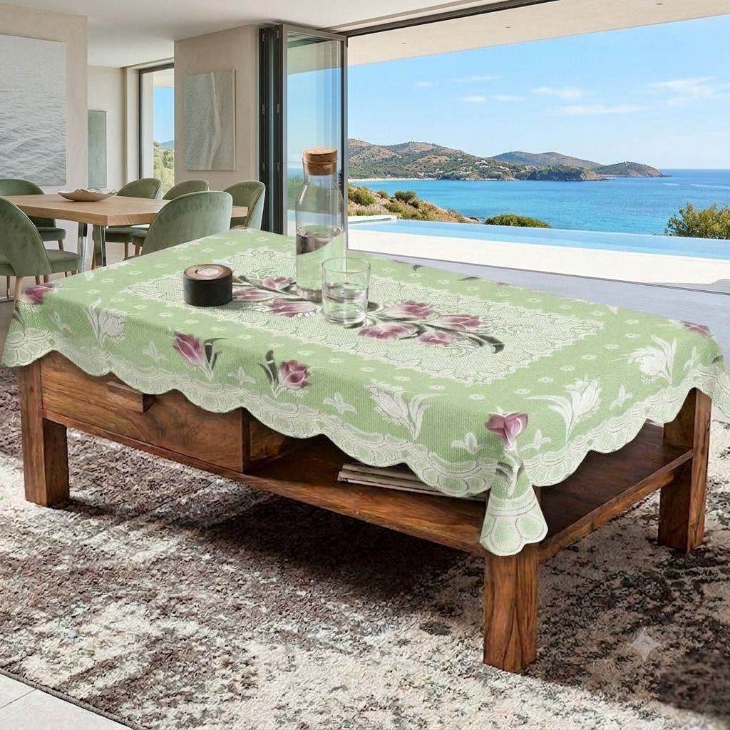 Cotton 4 Seater Floral Table Cover-image-0