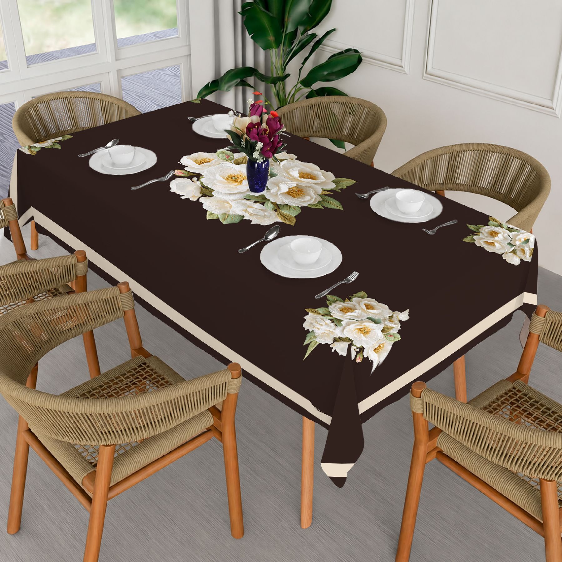ivaza Velvet 6 Seater Printed Table Cover-picture-14