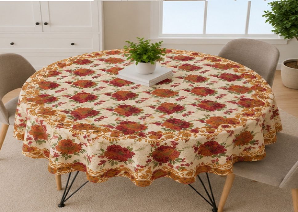 flipkart smartbuy Velvet 6 Seater Printed Table Cover-picture-27