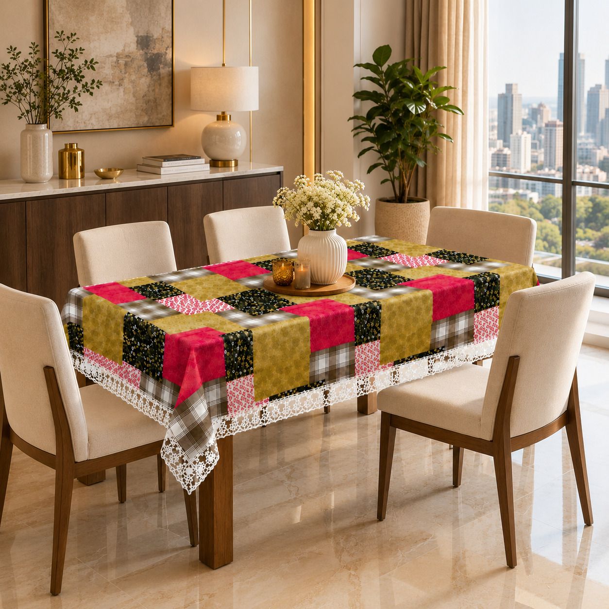wani Plastic, PVC 4 Seater Printed Table Cover-picture-9