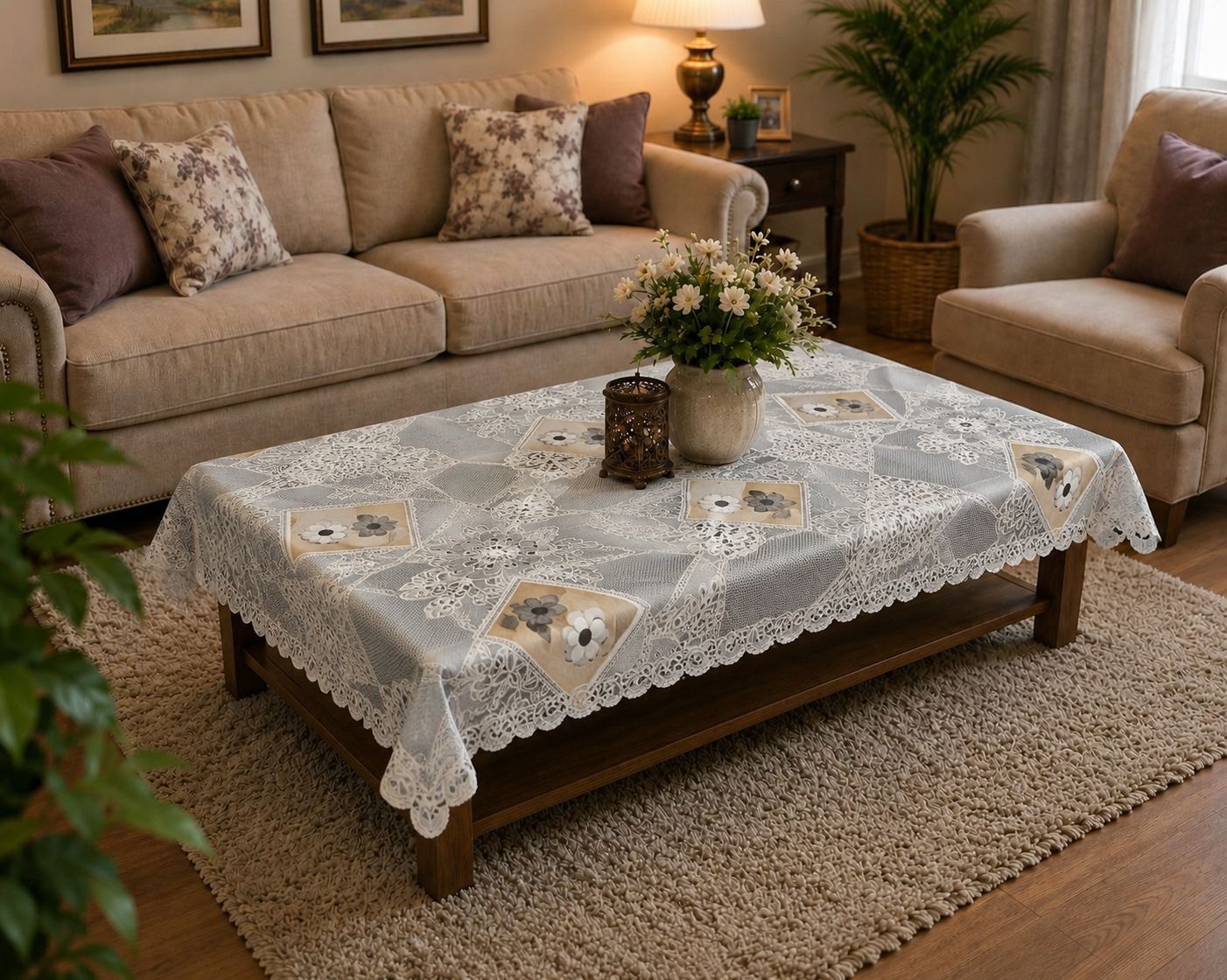 the vyaparis Vinyl 4 Seater Solid Table Cover-picture-12