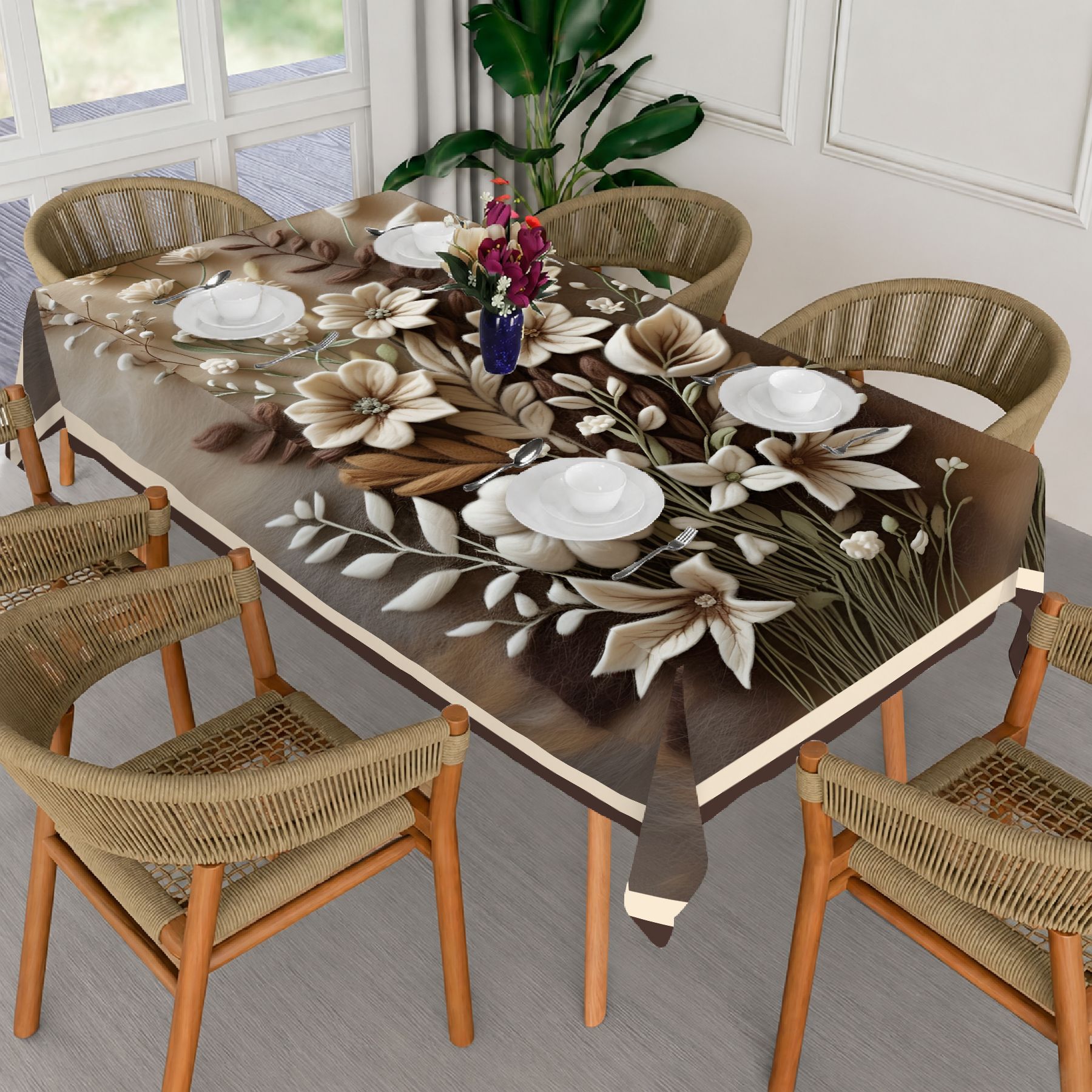 ivaza Velvet 6 Seater Printed Table Cover-picture-36
