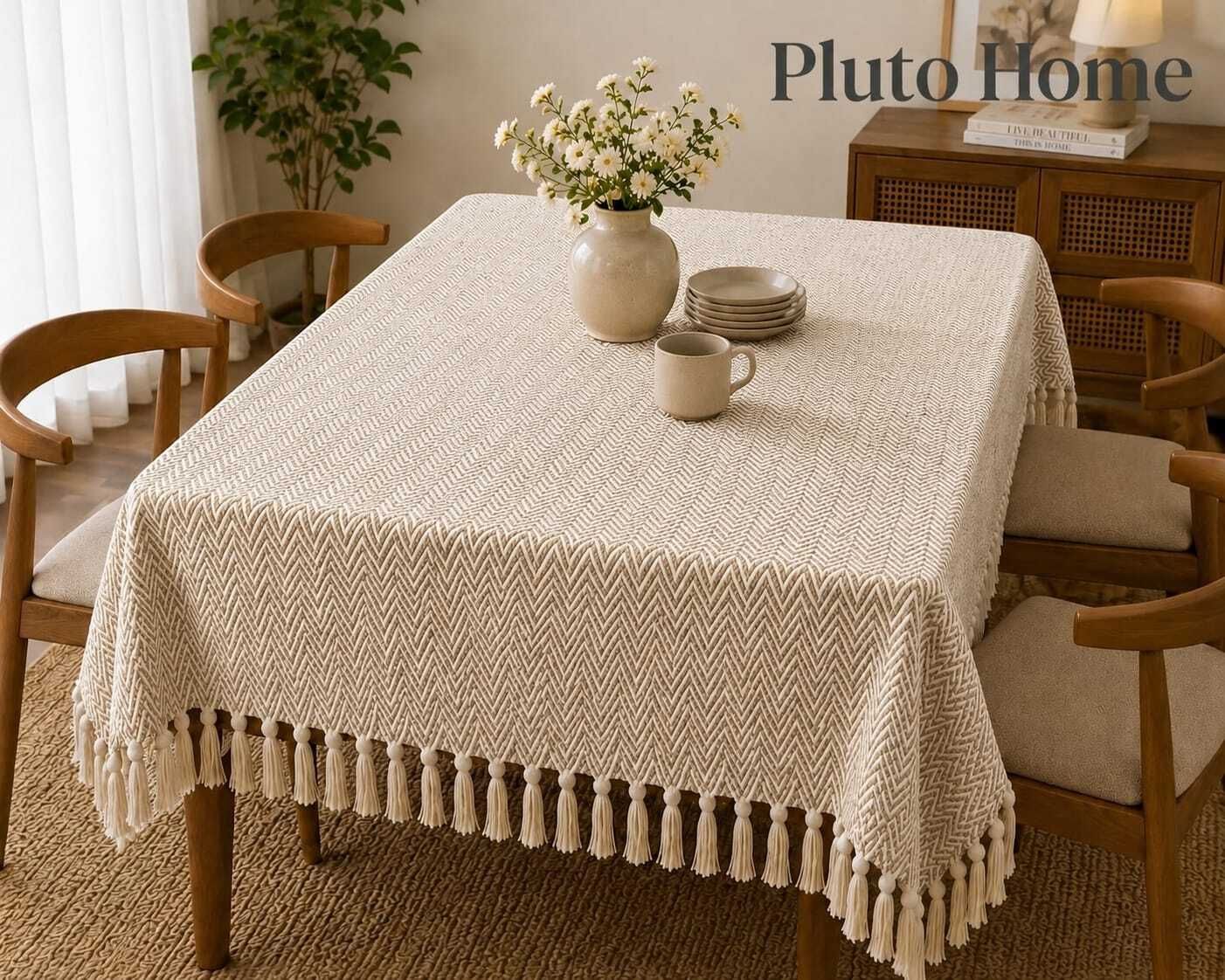 plutohome Cotton 2 Seater Geometric Table Cover-picture-32
