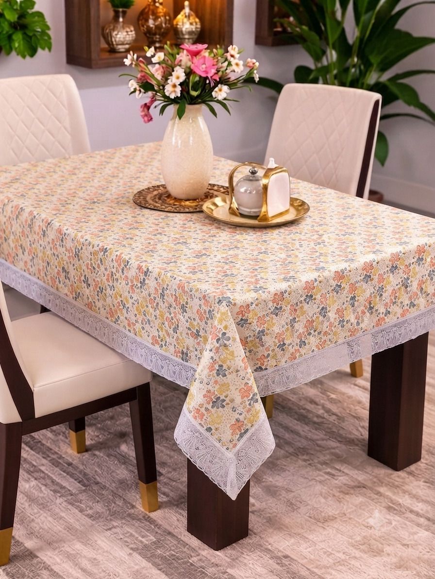 casa furnishing PVC 6 Seater Floral Table Cover-picture-22
