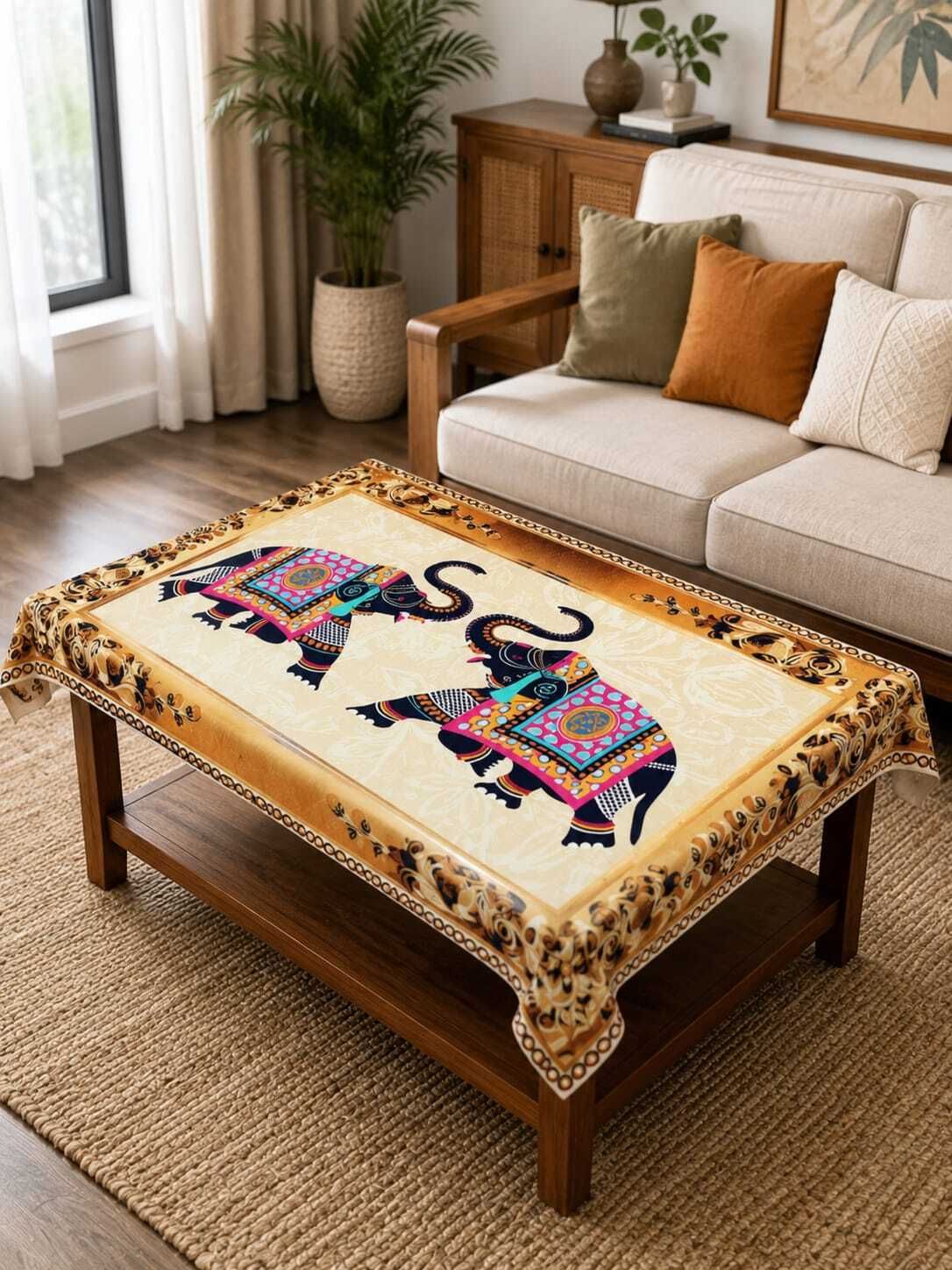 Velvet 4 Seater Printed Table Cover-image-48