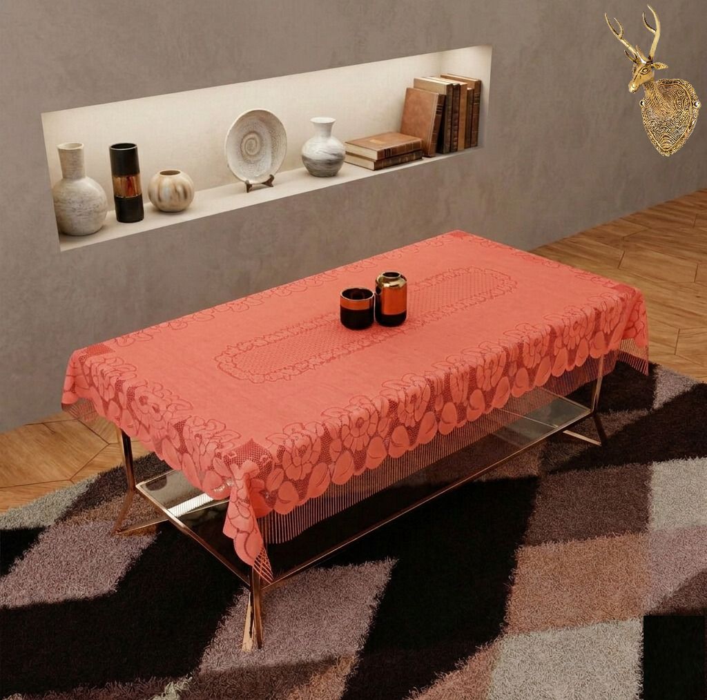 Cotton 4 Seater Self Design Table Cover-image-29