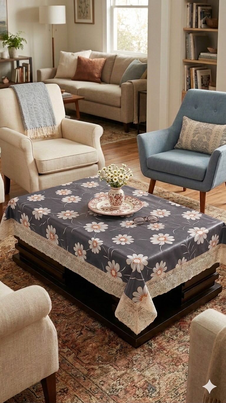 mgatrend PVC 2 Seater Floral Table Cover-picture-39