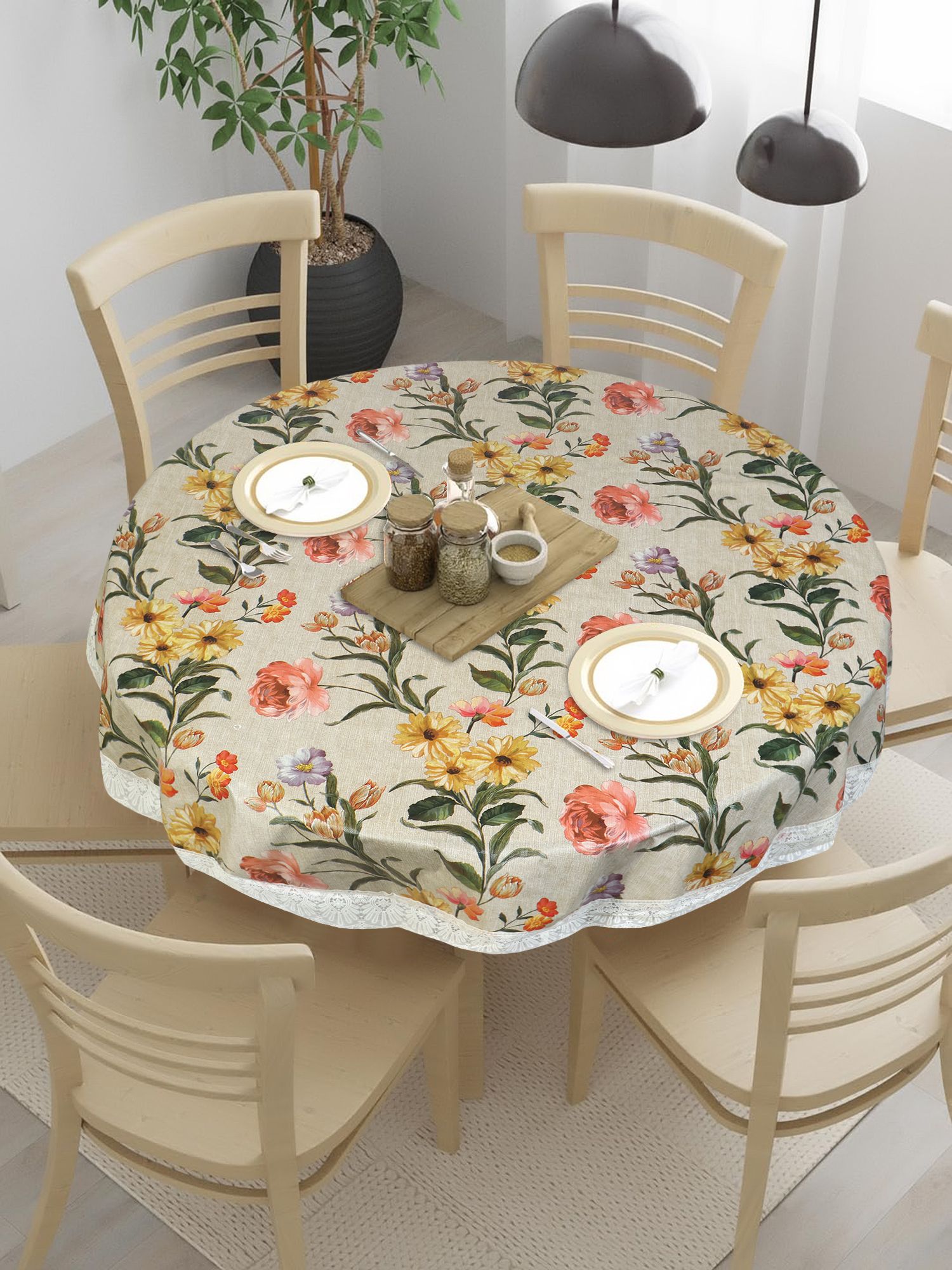 dakshya industries Floral, Printed 4 Seater Table Cover-picture-27