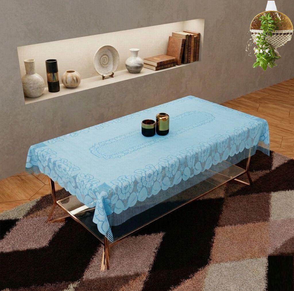 Cotton 4 Seater Self Design Table Cover-image-13