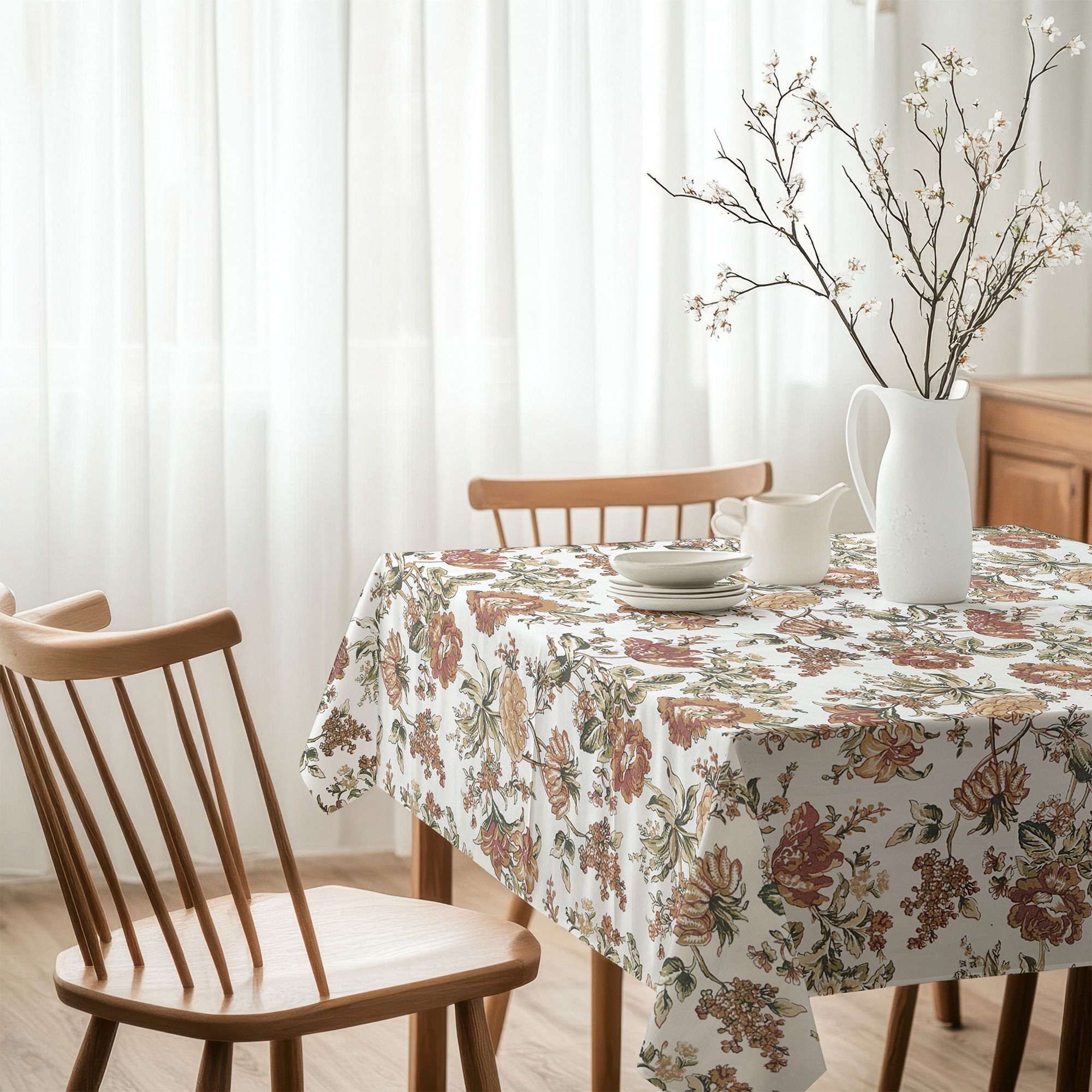 rhome Cotton 4 Seater Floral Table Cover-picture-30