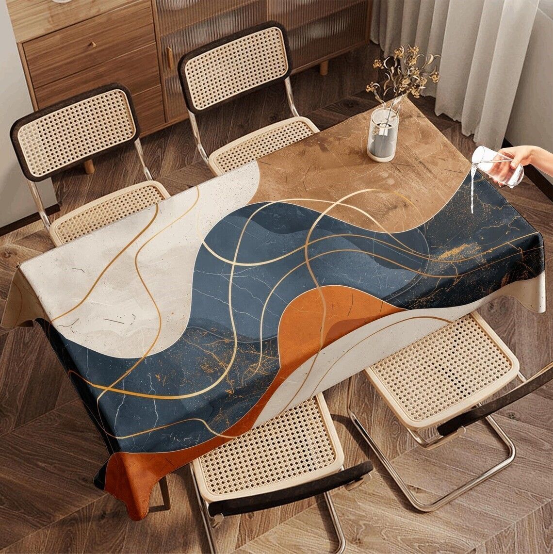 darshanam world Polyester 4 Seater Printed Table Cover-picture-14
