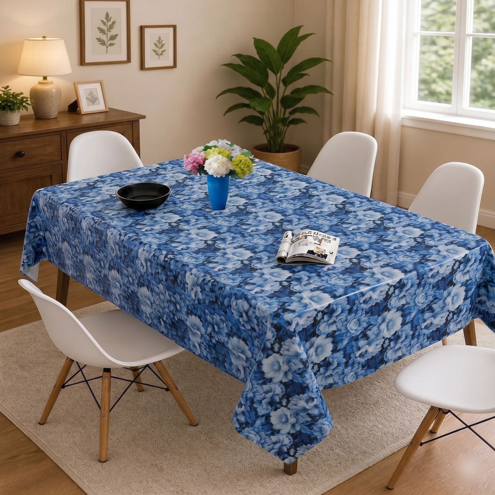 hovenza PVC 4 Seater Floral Table Cover-picture-4