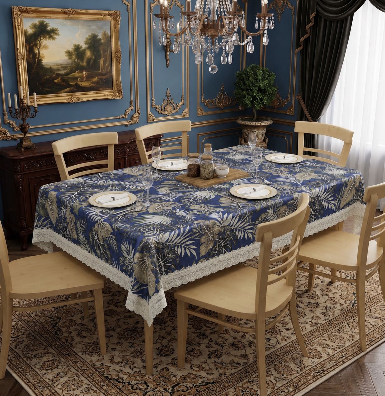 vds collection PVC 6 Seater Abstract Table Cover-picture-20