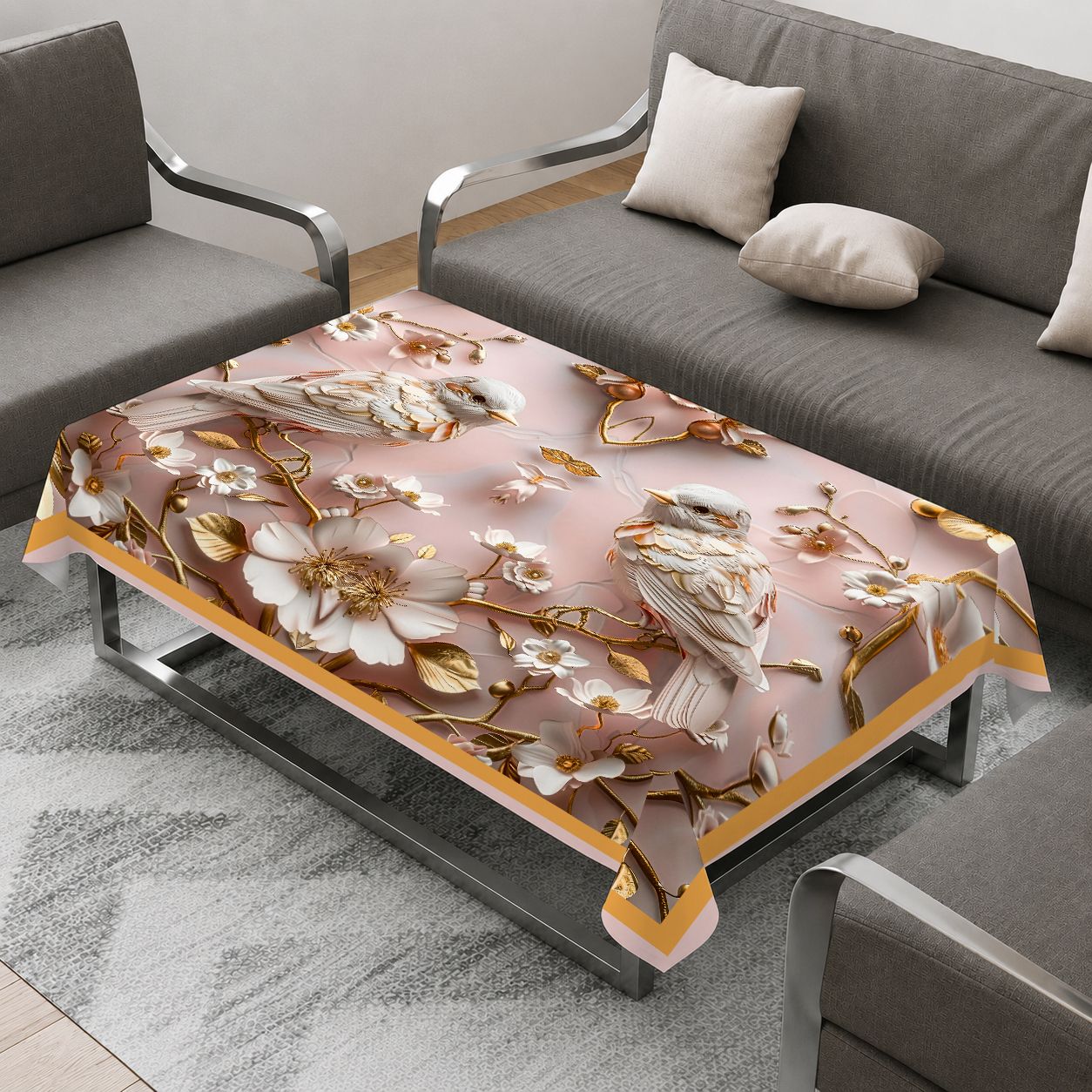 ivaza Velvet 4 Seater Printed Table Cover-picture-26