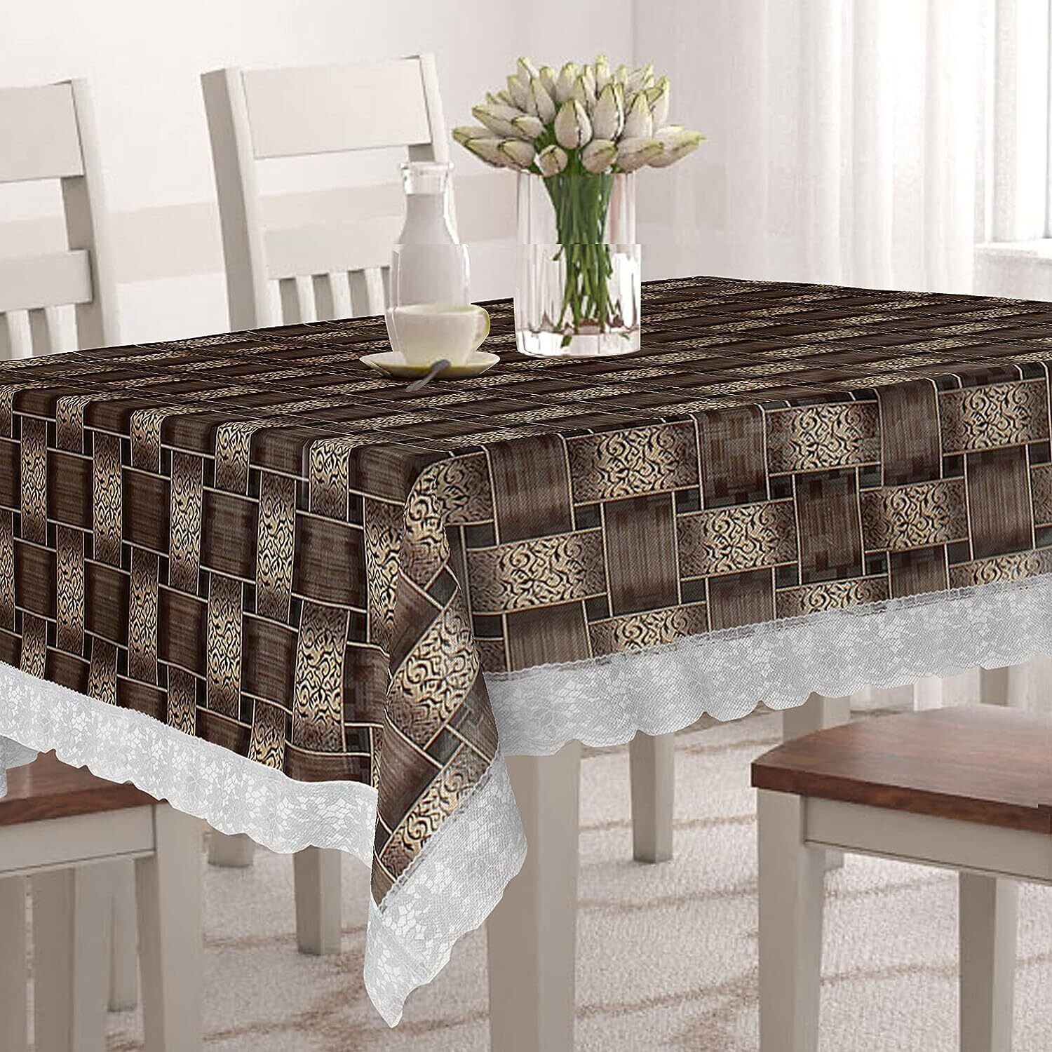 jainco decor Polyester 6 Seater Floral Table Cover-picture-13