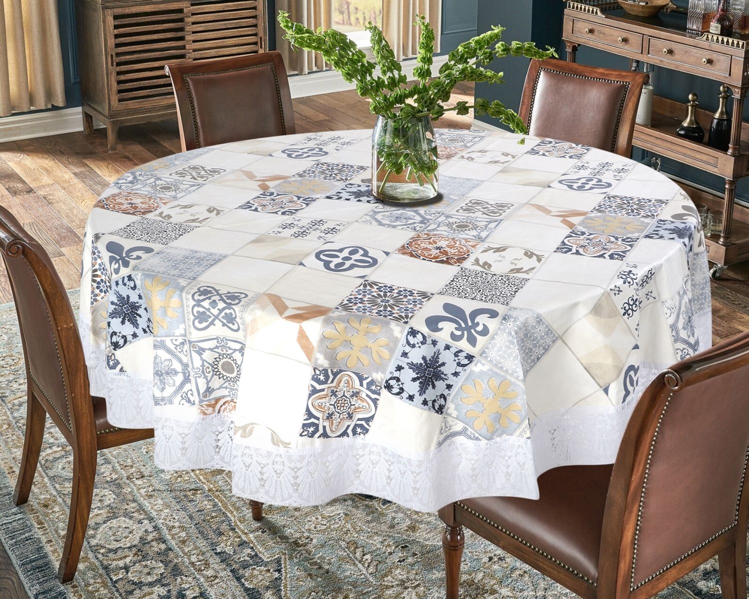 the furnishing tree PVC 8 Seater Self Design Table Cover-picture-16