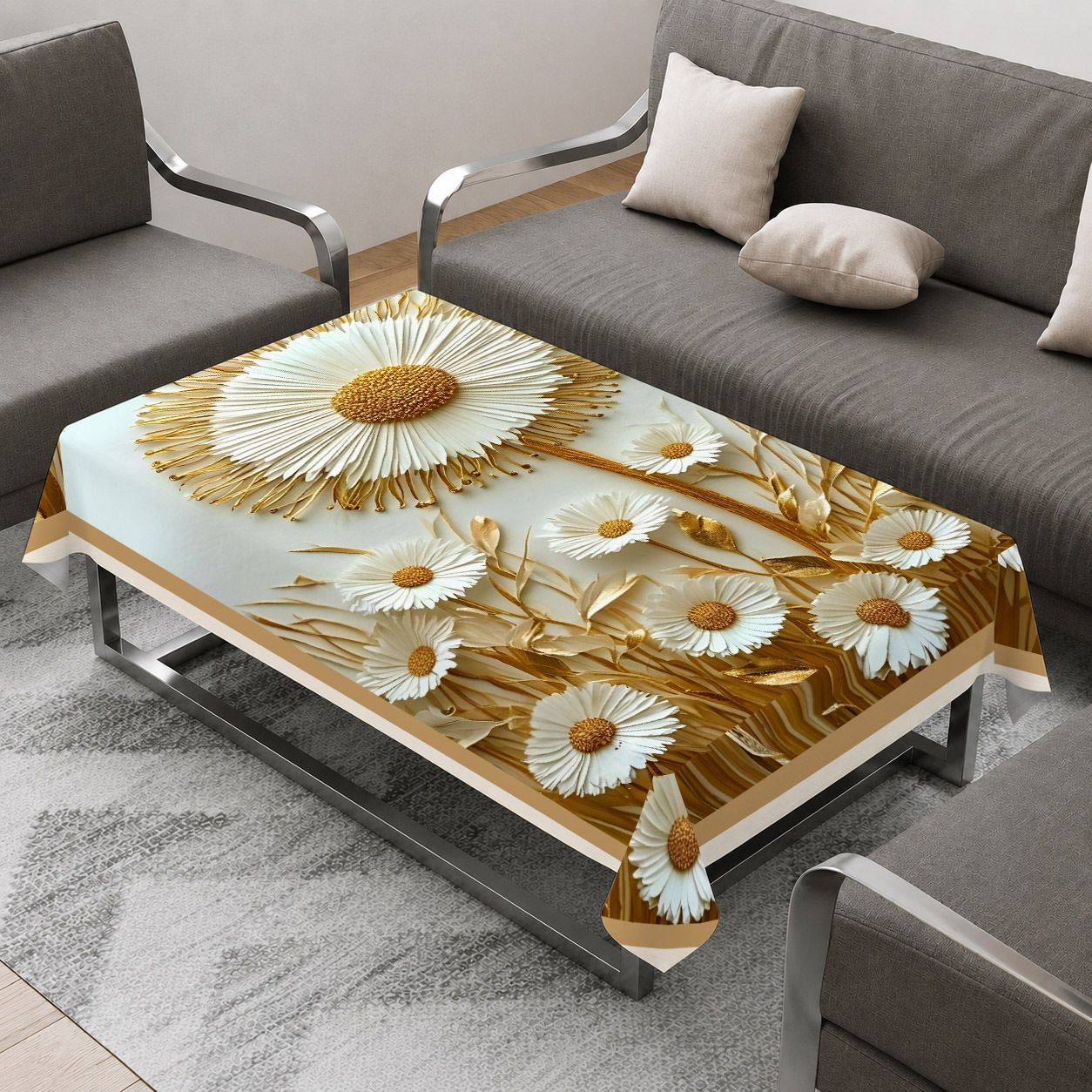 ivaza Velvet 4 Seater Printed Table Cover-picture-24